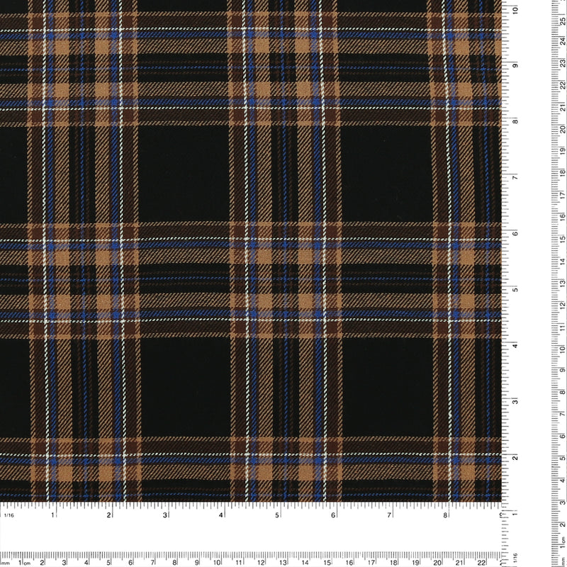 Tartan en Coton Brossé - NOAH - 026 - Noir