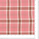 Tartan en Coton Brossé - NOAH - 027 - Rose