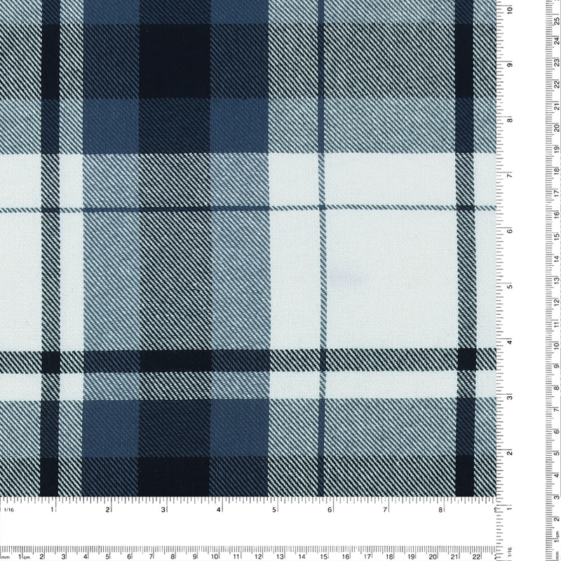 Tartan en Coton Brossé - NOAH - 030 - Acier