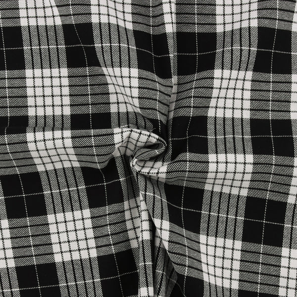 Tartan en Coton Brossé - NOAH - 031 - Noir