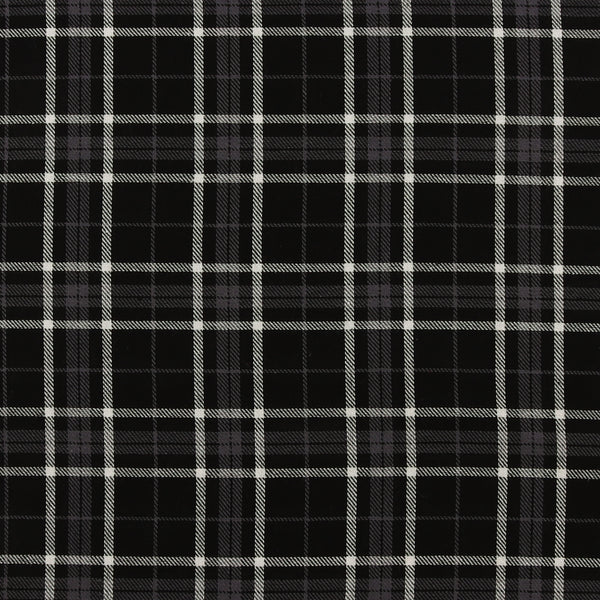 Tartan en Coton Brossé - NOAH - 034 - Noir