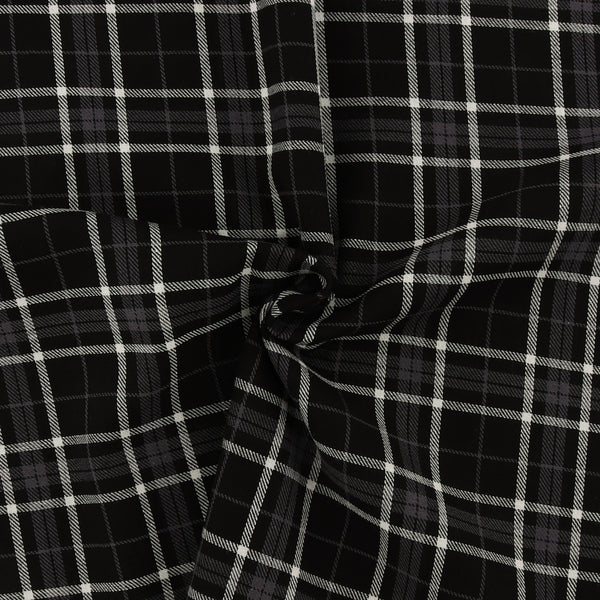 Tartan en Coton Brossé - NOAH - 034 - Noir