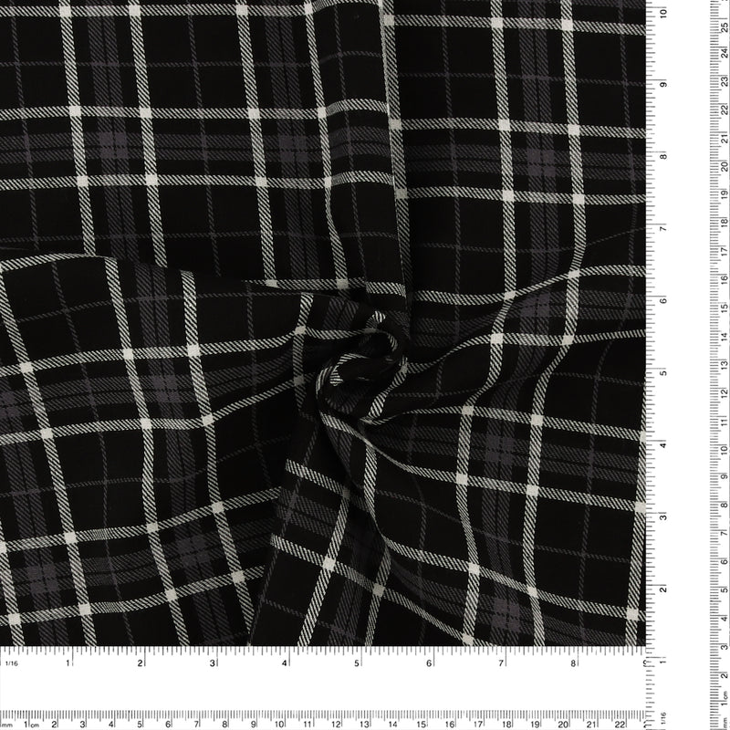 Tartan en Coton Brossé - NOAH - 034 - Noir