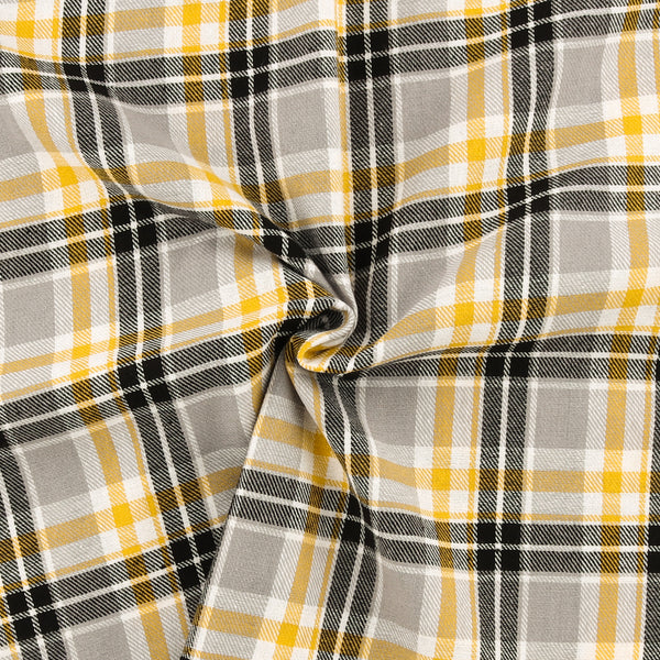 Tartan en Coton Brossé - NOAH - 036 - Jaune