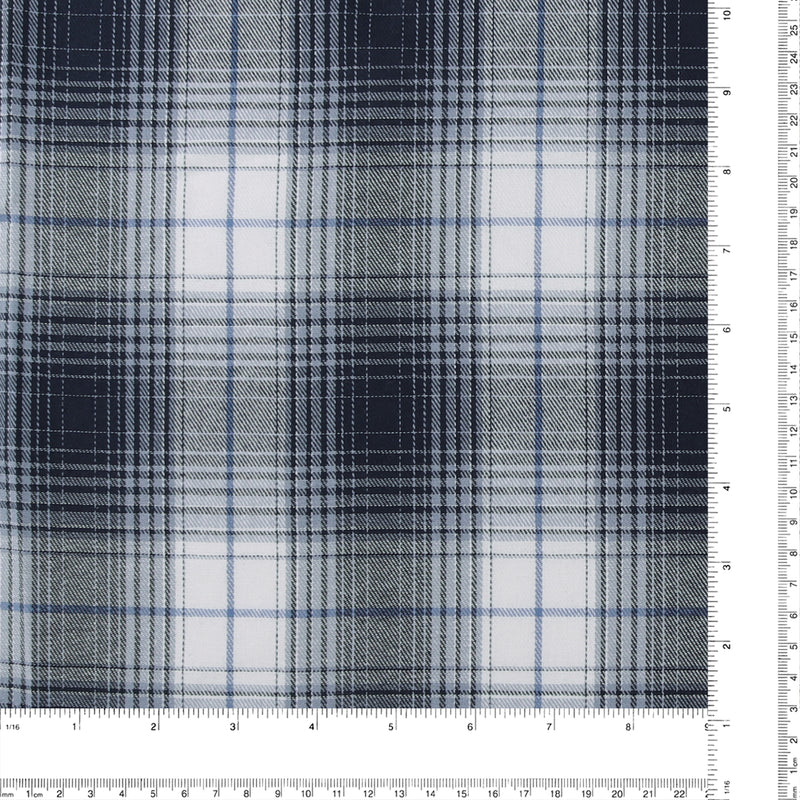 Tartan en Coton Brossé - NOAH - 037 - Bleu