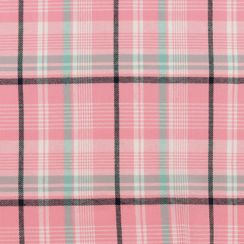 Tartan en Coton Brossé - NOAH - 038 - Rose