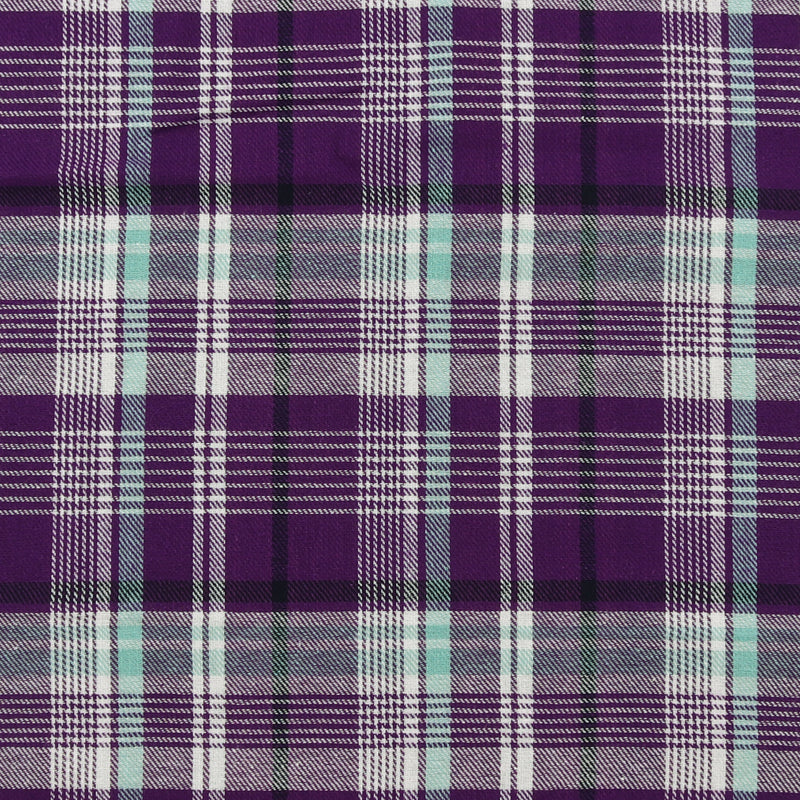 Tartan en Coton Brossé - NOAH - 040 - Mauve