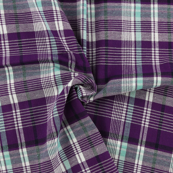 Tartan en Coton Brossé - NOAH - 040 - Mauve