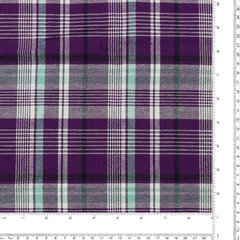 Tartan en Coton Brossé - NOAH - 040 - Mauve