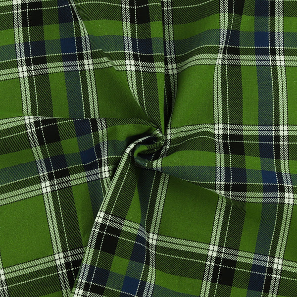 Tartan en Coton Brossé - NOAH - 041 - Vert