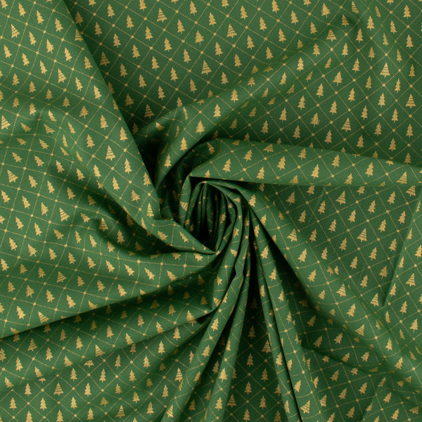 Printed Cotton Poplin - CHRISTMAS - 002 - Green
