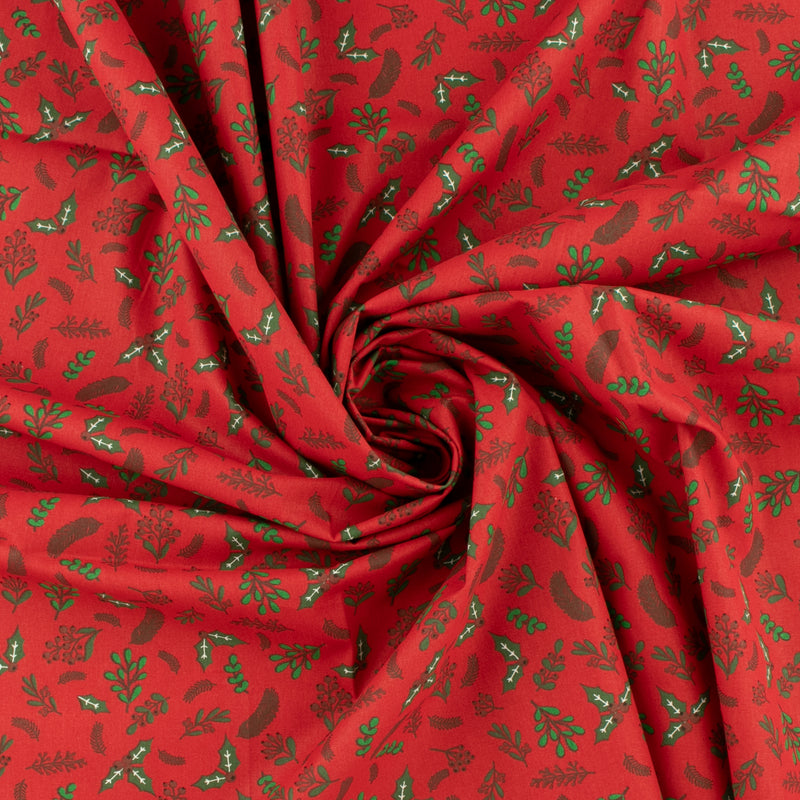 Printed Cotton Poplin - CHRISTMAS - 004 - Red