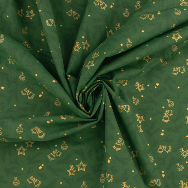 Printed Cotton Poplin - CHRISTMAS - 006 - Green