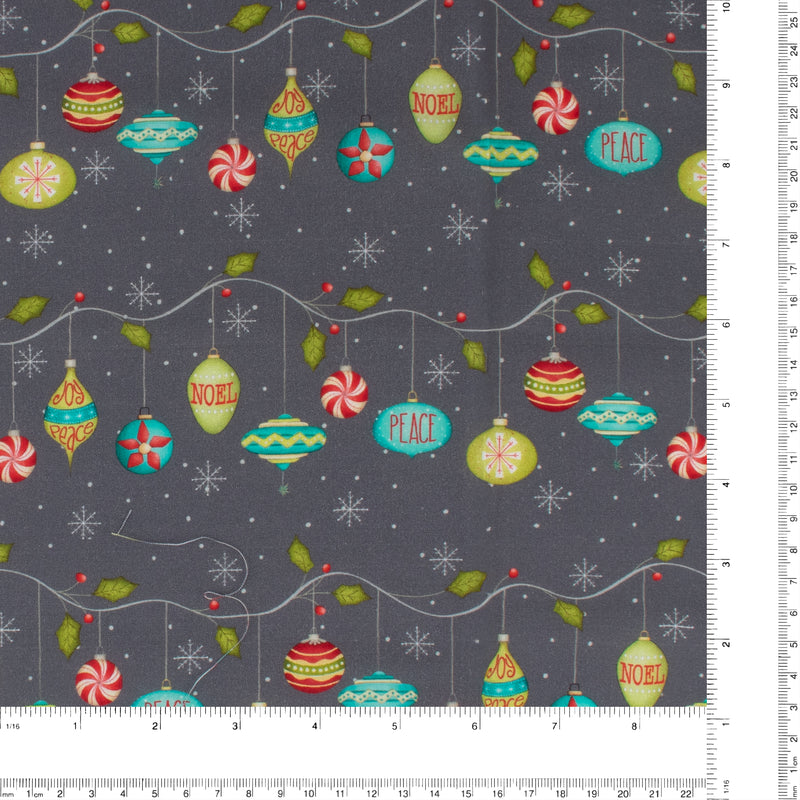 Windham Fabrics - Printed Cotton - A VERY TERRI CHRISTMAS - 002 - Charcoal