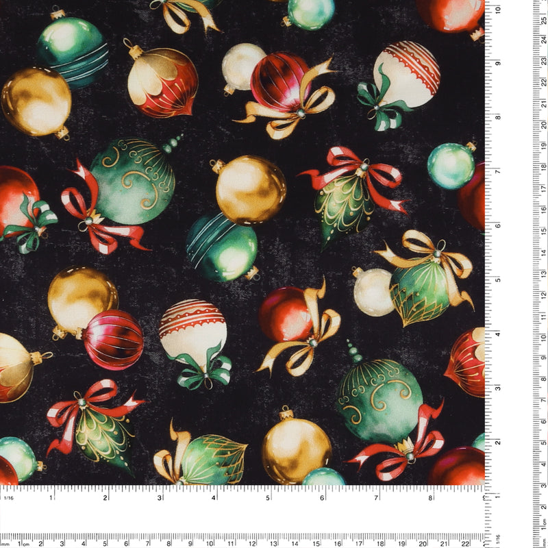 Windham Fabrics - Printed Cotton - HOLIDAY SPLENDOR - 002 - Black