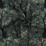 3 Wishes Fabrics - Printed Cotton - AN EERIE WELCOME - 004 - Grey