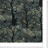 3 Wishes Fabrics - Printed Cotton - AN EERIE WELCOME - 004 - Grey