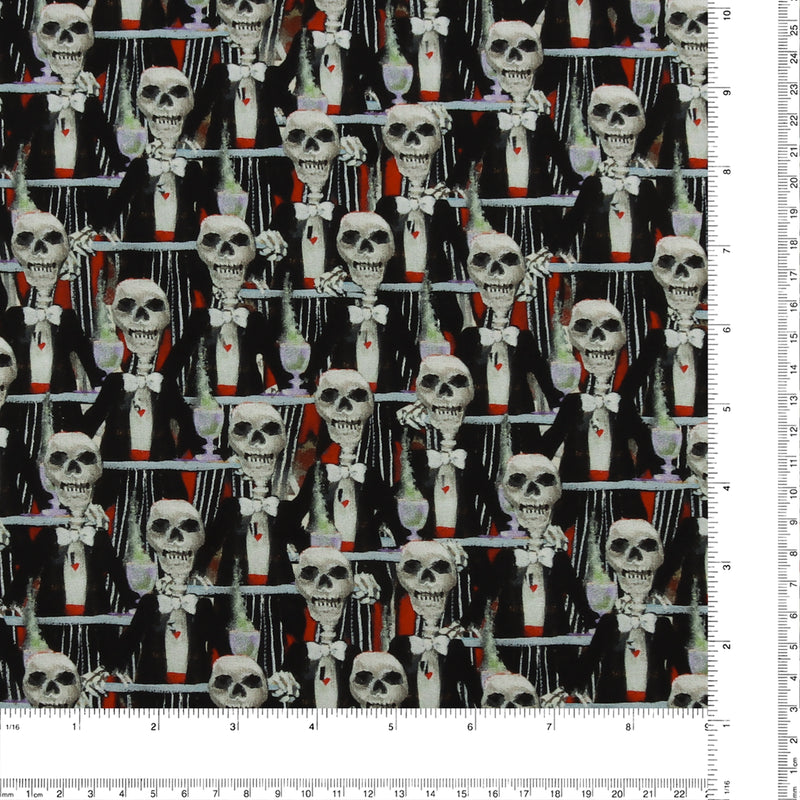 3 Wishes Fabrics - Printed Cotton - AN EERIE WELCOME - 005 - Black