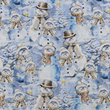 3 Wishes Fabrics - Printed Cotton - HERE COMES SANTA - 003 - Light Blue