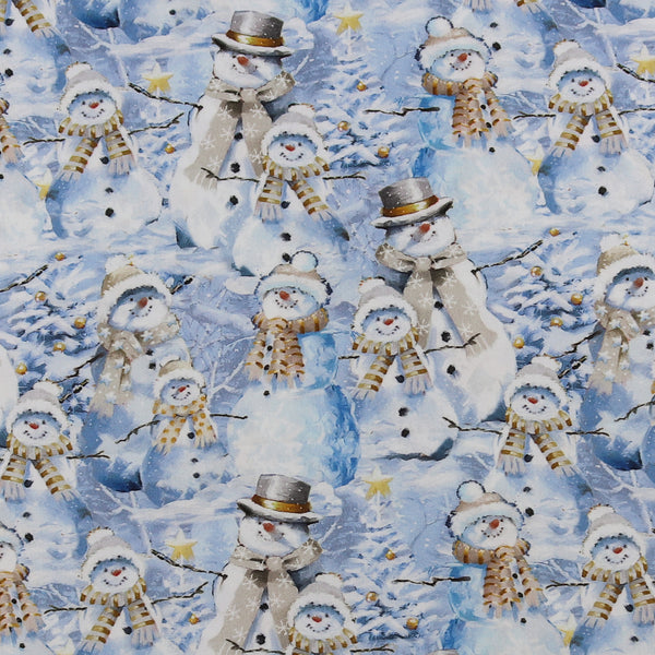 3 Wishes Fabrics - Printed Cotton - HERE COMES SANTA - 003 - Light Blue