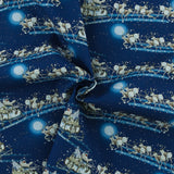 3 Wishes Fabrics - Printed Cotton - HERE COMES SANTA - 006 - Blue