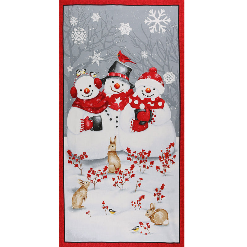 Henry Glass - Printed Cotton Panel 23 x 45 in (60 x 11 5cm) - SNOW CREW - 002 - Grey