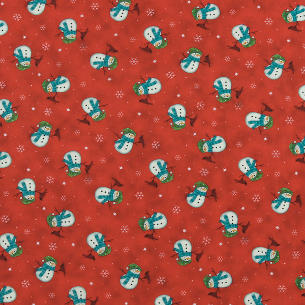 Digital Printed Cotton - HOLIDAY MINIS - 002 - Red