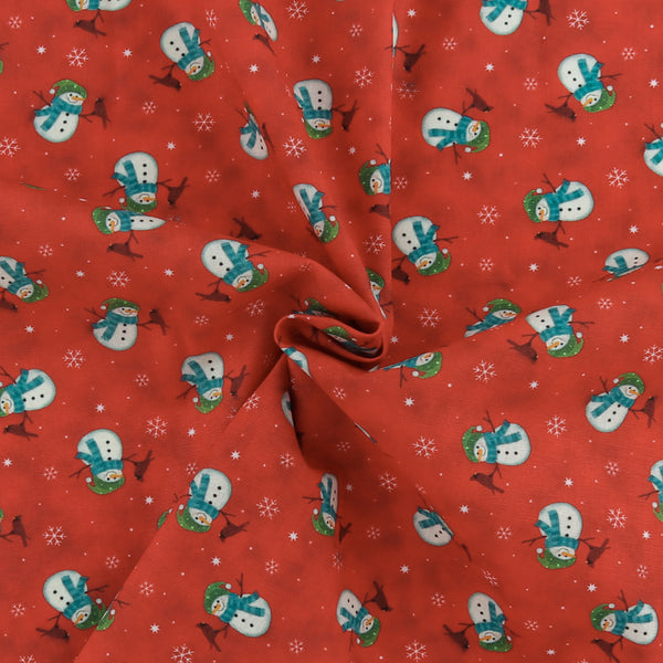 Digital Printed Cotton - HOLIDAY MINIS - 002 - Red