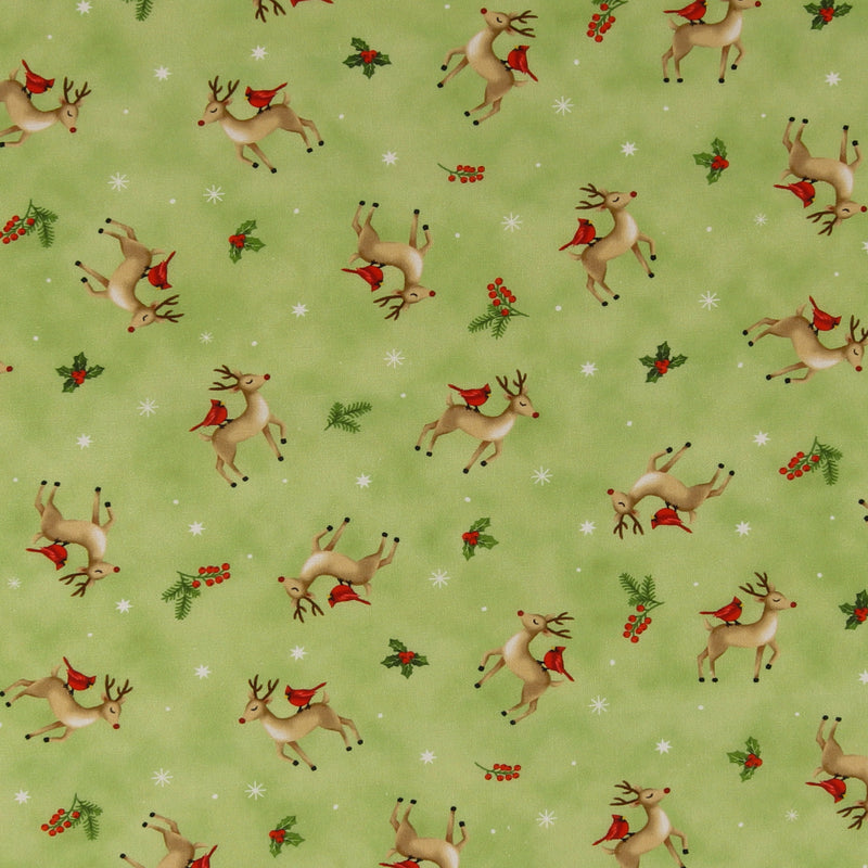 Digital Printed Cotton - HOLIDAY MINIS - 007 - Light Green