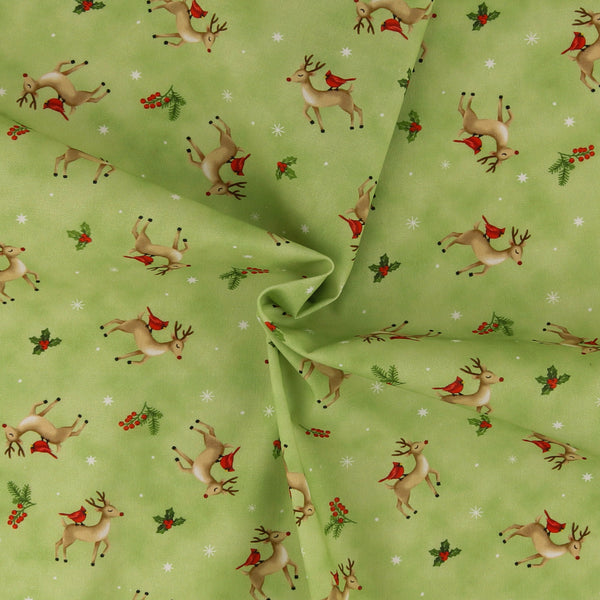 Digital Printed Cotton - HOLIDAY MINIS - 007 - Light Green