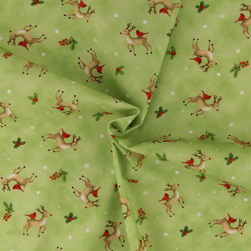 Digital Printed Cotton - HOLIDAY MINIS - 007 - Light Green