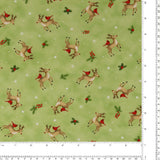 Digital Printed Cotton - HOLIDAY MINIS - 007 - Light Green