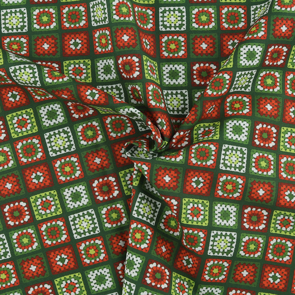 Digital Printed Cotton - HOLIDAY MINIS - 009 - Green