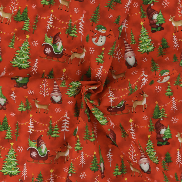 Digital Printed Cotton - HOLIDAY MINIS - 010 - Red