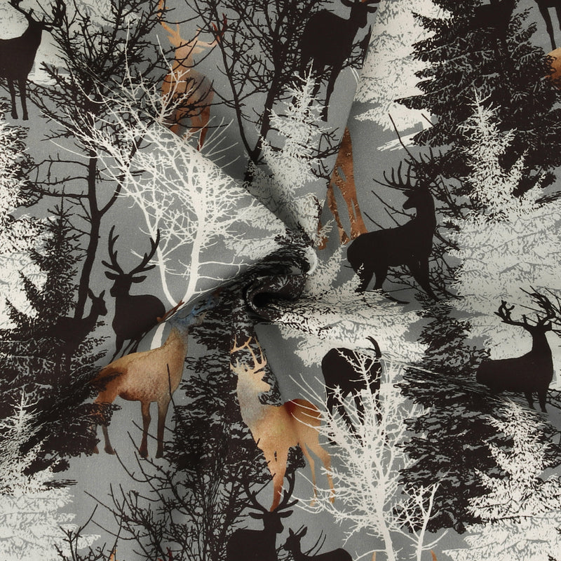 Digital Printed Cotton - WINTER WONDERLAND - 008 - Grey