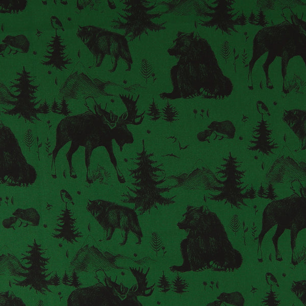 Digital Printed Cotton - WINTER WONDERLAND - 009 - Green