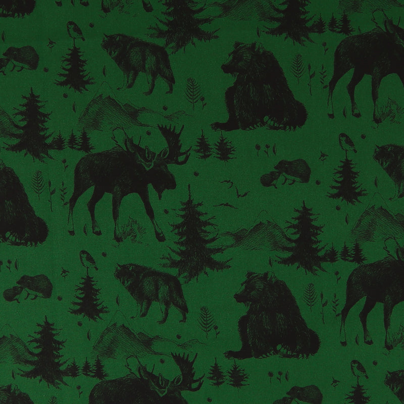 Digital Printed Cotton - WINTER WONDERLAND - 009 - Green