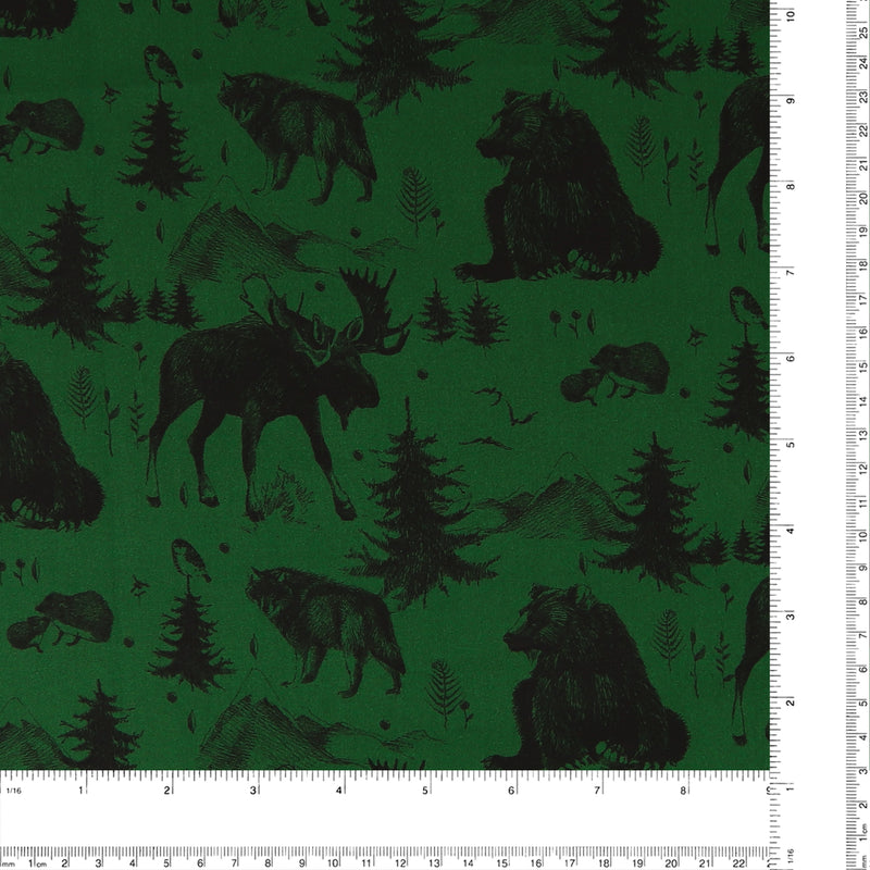 Digital Printed Cotton - WINTER WONDERLAND - 009 - Green