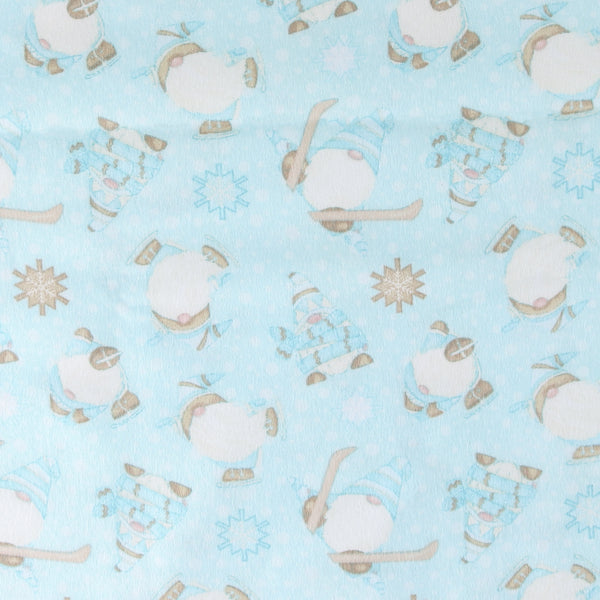 Henry Glass - Printed Flannelette - I LOVE SN'GNOMIES - 006 - Aqua