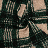 Bouclé Plaid Coating - CURLY - Green