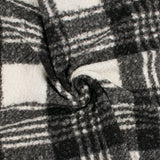 Bouclé Plaid Coating - CURLY - Black