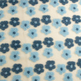 Tissu pour manteau - Fleur en Relief - 001 - Bleu