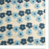 Tissu pour manteau - Fleur en Relief - 001 - Bleu