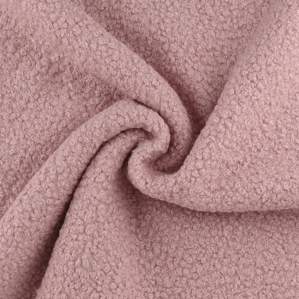 Solid Bouclé Coating - CURLY - 001 - Dusty Rose