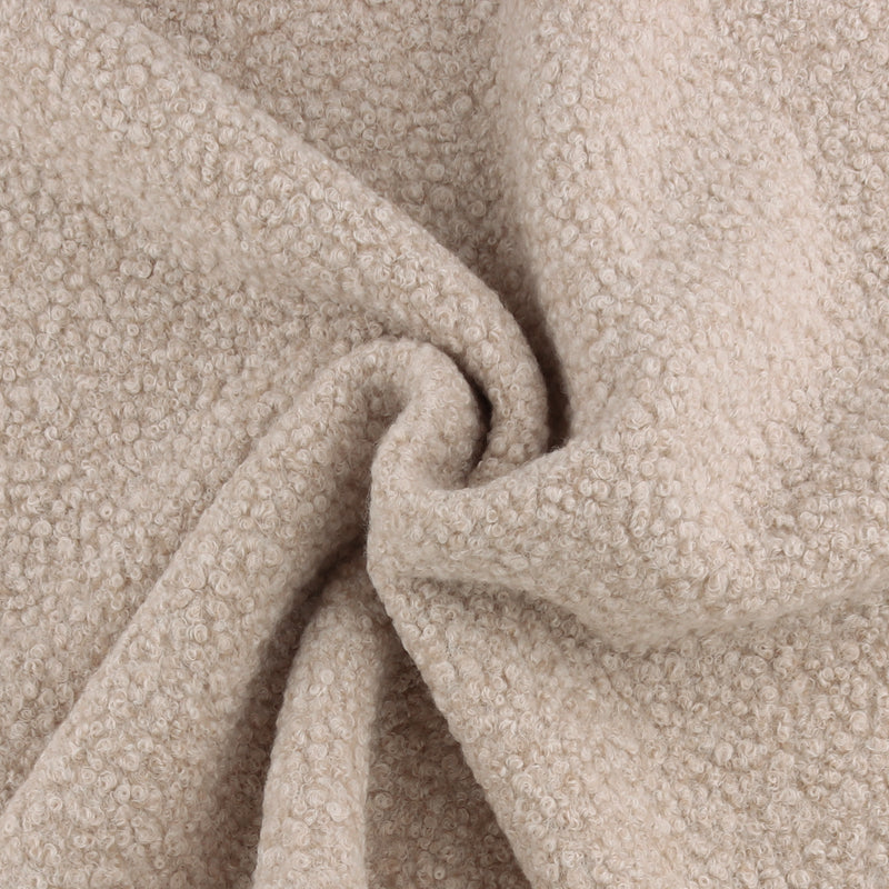 Solid Bouclé Coating - CURLY - 005 - Beige