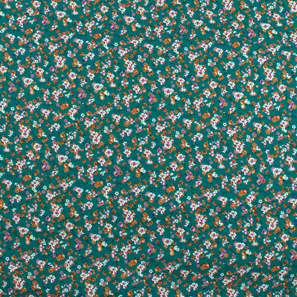 Digital Printed Rayon Twill - SANDRA - 006 - Teal