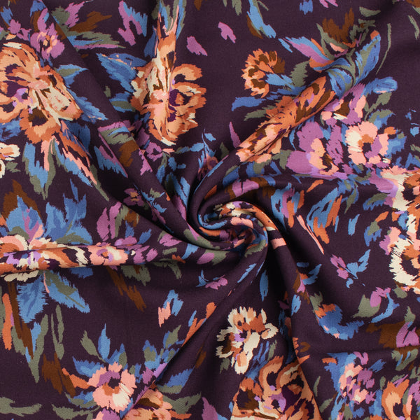 Digital Printed Rayon Twill - SANDRA - 009 - Eggplant