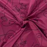 Printed Satin Velvet - SABRINA - 006 - Wine