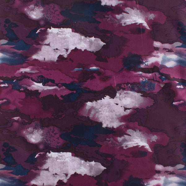 Printed Satin Velvet - ESTELLA - 004 - Plum