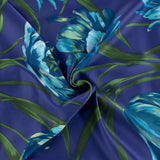 Satin Velours Imprimé - ESTELLA - 010 - Bleu